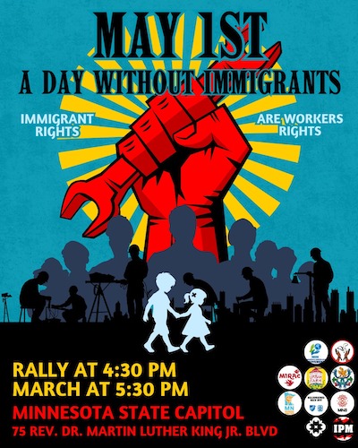 poster for event with worker holding a wrench